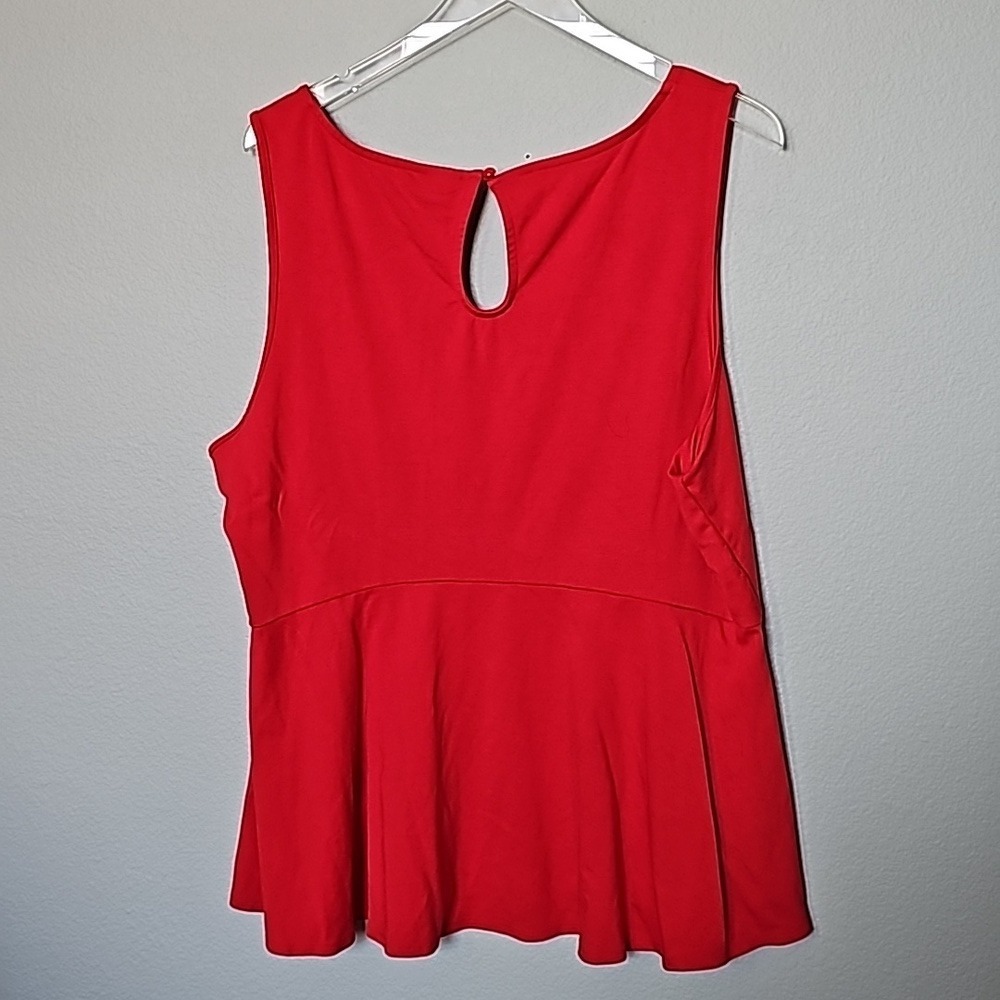 Torrid Red Sexy Pinup Peplum Sweetheart Neckline Sleeveless Top Size 3X - Picture 6 of 6